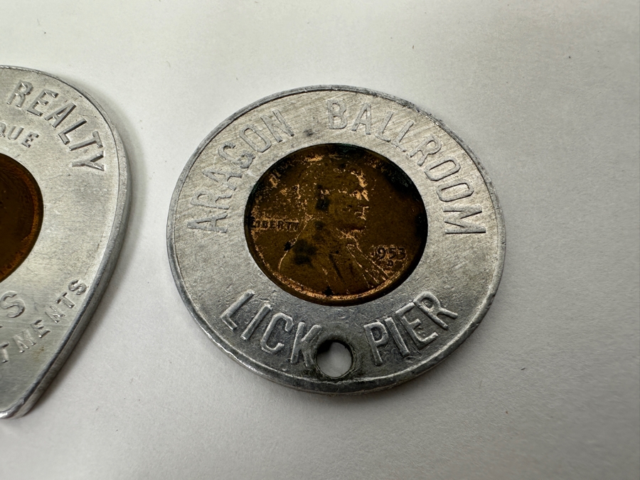 (3) Aluminum Encased Advertising Lincoln Cents Pennies [Photo 4]