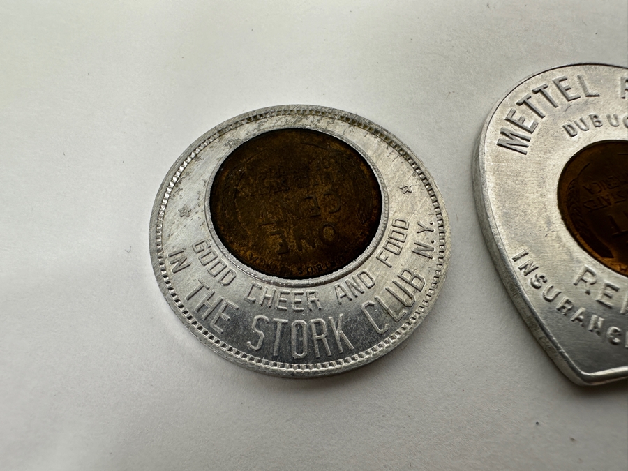 (3) Aluminum Encased Advertising Lincoln Cents Pennies [Photo 2]