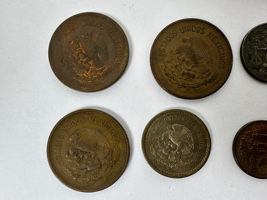 Antique 1913 Bank Of Chihuahua Mexico 5 Peso Banknote Currency Plus Mexican Coins Including Some Silver Coins [Photo 8]