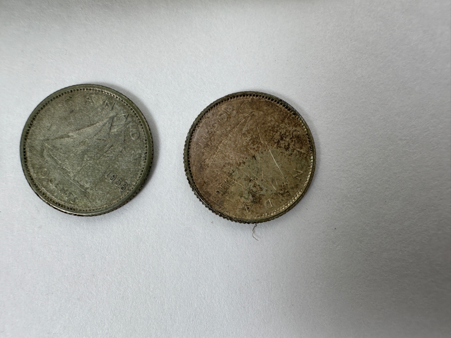 1937 Canadian One Dollar Banknote Currency Featuring King George VI Plus Canadian Coins [Photo 8]