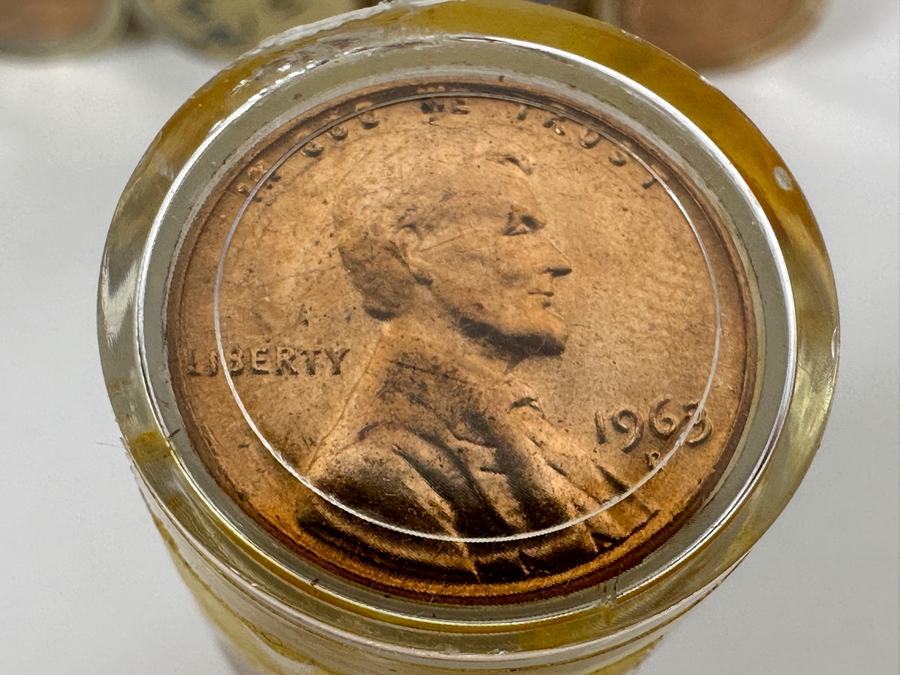 Uncirculated Lincoln Cents Pennies From: (5) 1963 D, (1) 1960 D & (1) 1961 D [Photo 5]