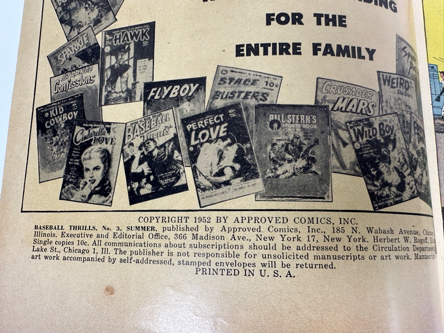 Ziff-Davis Approved Comics Baseball Thrills #3 1952 [Photo 7]
