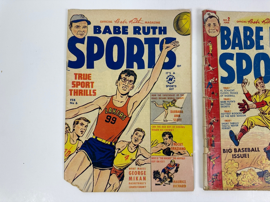 Pair Of Harvey Comics Low Grade Babe Ruth Sports Comic Books Issue #2 & #6 Vintage 1949 & 1950 10 Cent Comic Books [Photo 5]