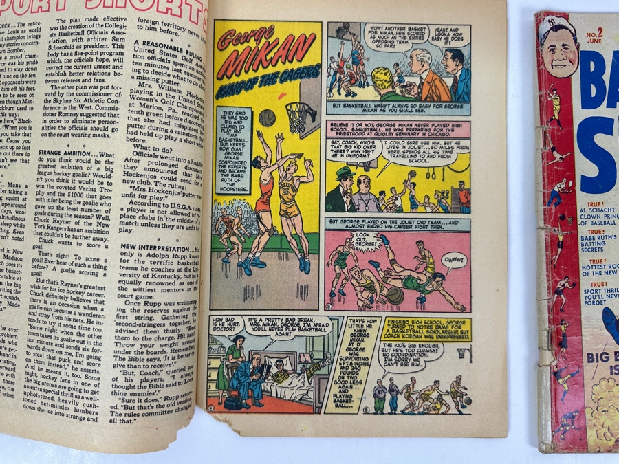 Pair Of Harvey Comics Low Grade Babe Ruth Sports Comic Books Issue #2 & #6 Vintage 1949 & 1950 10 Cent Comic Books [Photo 14]
