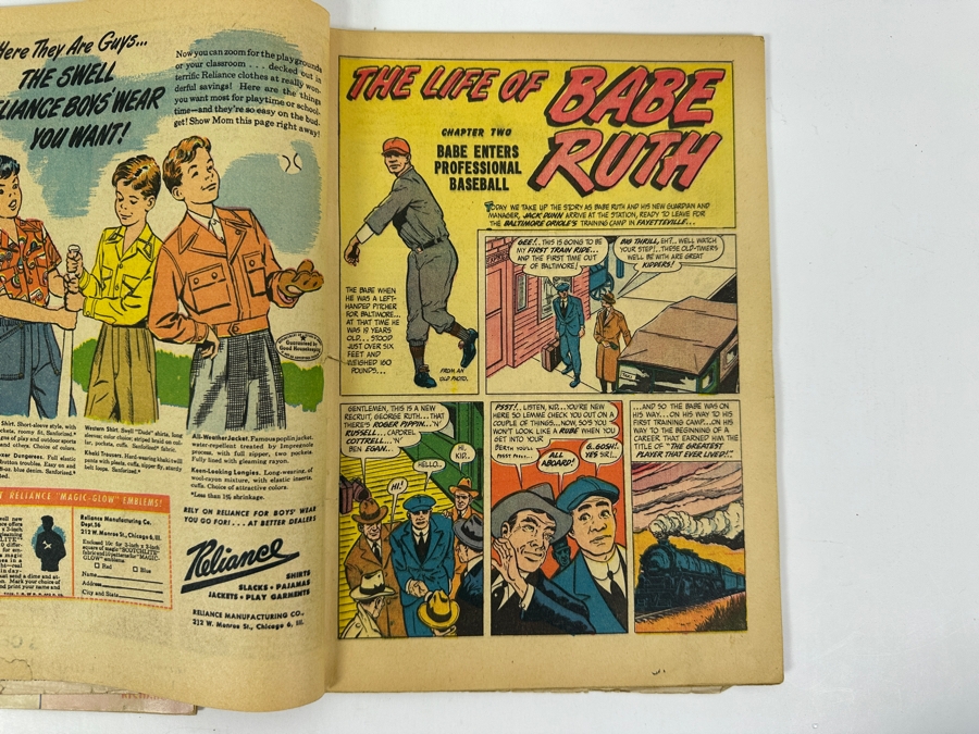 Pair Of Harvey Comics Low Grade Babe Ruth Sports Comic Books Issue #2 & #6 Vintage 1949 & 1950 10 Cent Comic Books [Photo 11]