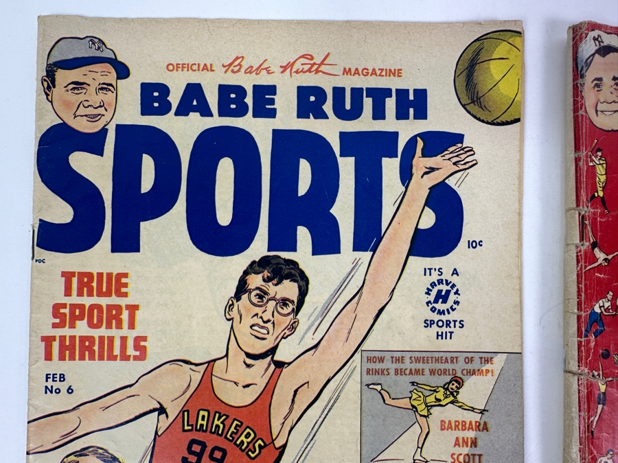 Pair Of Harvey Comics Low Grade Babe Ruth Sports Comic Books Issue #2 & #6 Vintage 1949 & 1950 10 Cent Comic Books [Photo 6]