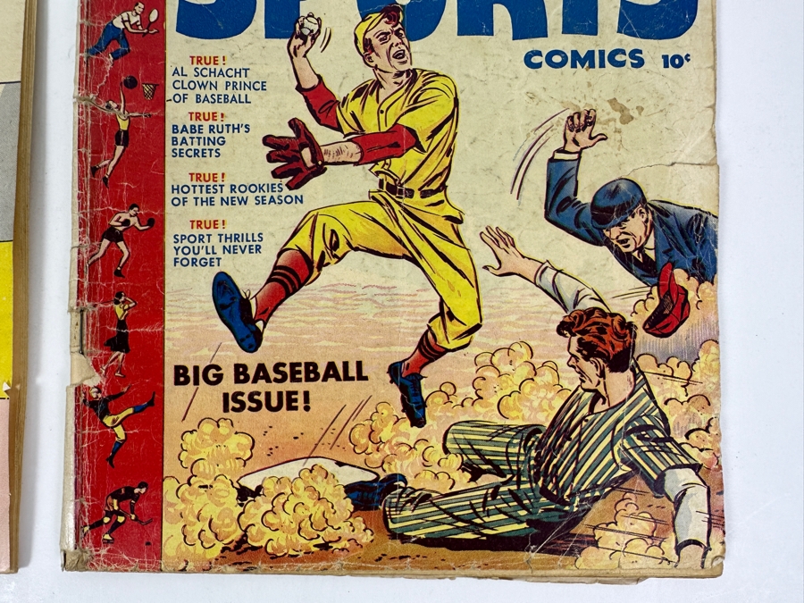 Pair Of Harvey Comics Low Grade Babe Ruth Sports Comic Books Issue #2 & #6 Vintage 1949 & 1950 10 Cent Comic Books [Photo 4]