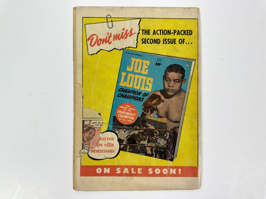 Fawcett Publication Comics Low Grade Joe Louis Champion Of Champions Boxing Legend #1 Comic Book Vintage 1950 10 Cent Comic Book With Damaged Front & Back Cover [Photo 4]
