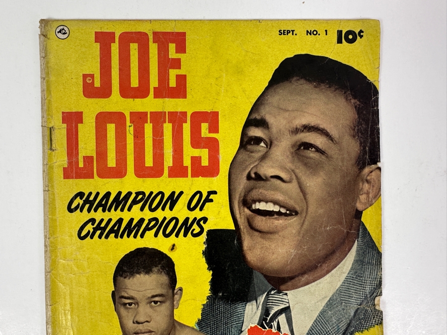 Fawcett Publication Comics Low Grade Joe Louis Champion Of Champions Boxing Legend #1 Comic Book Vintage 1950 10 Cent Comic Book With Damaged Front & Back Cover [Photo 2]