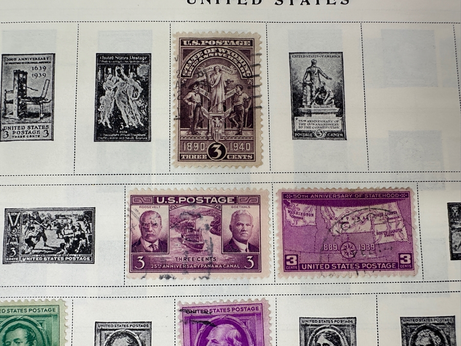 Vintage Postage Stamp Album Featuring Stamps From The United States, China & All Over The World - See Photos For A Sampling Of Stamps (Not All Stamps Are Photographed) [Photo 24]