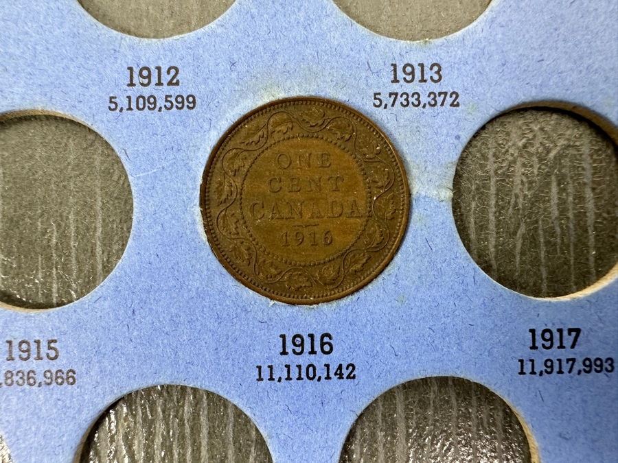 (11) Canadian Small Cents 1929-1956 & (1) 1916 Canadian Large Cents [Photo 9]