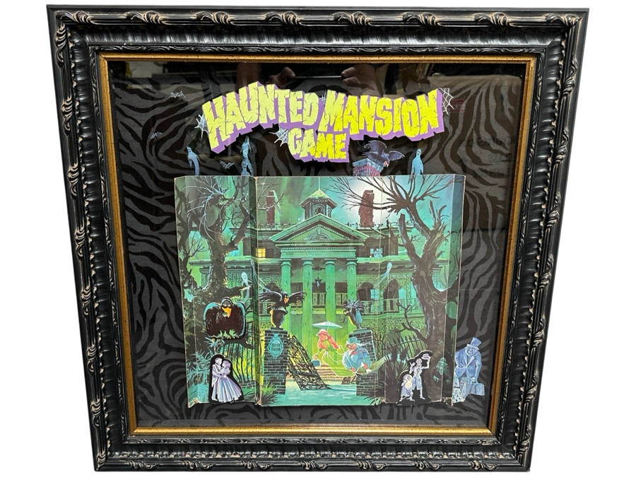 Professionally Shadow Box Framed Vintage 1975 Walt Disney World Haunted Mansion Board Game Disney Wall Artwork 28 X 28