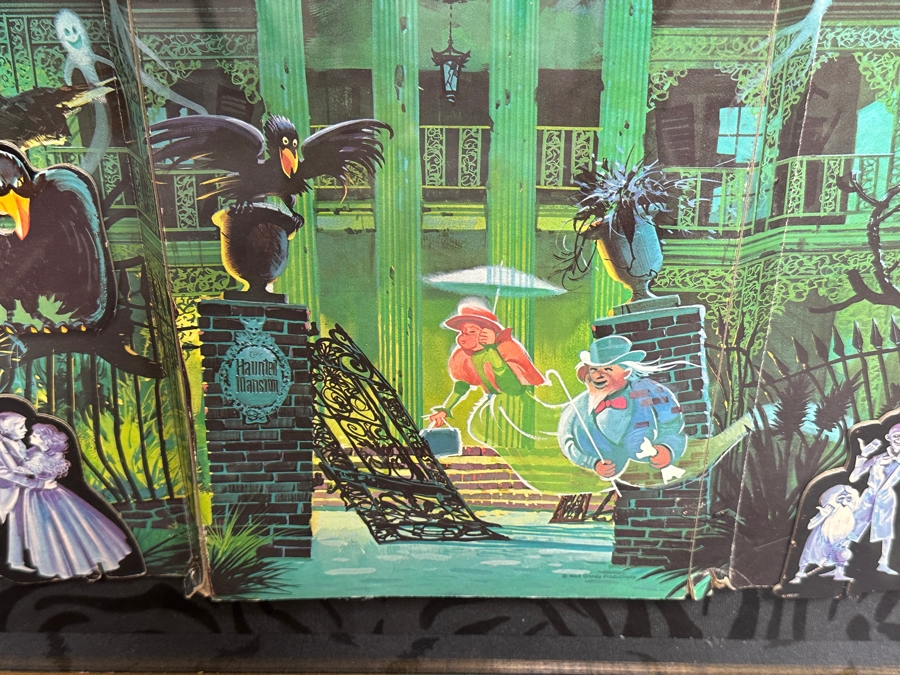 Professionally Shadow Box Framed Vintage 1975 Walt Disney World Haunted Mansion Board Game Disney Wall Artwork 28 X 28 [Photo 3]