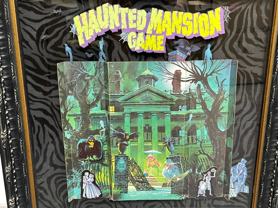 Professionally Shadow Box Framed Vintage 1975 Walt Disney World Haunted Mansion Board Game Disney Wall Artwork 28 X 28 [Photo 2]