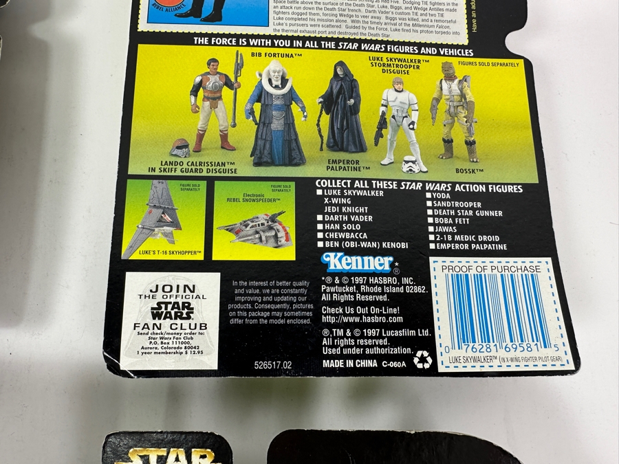 (3) Vintage Star Wars Action Figures: Luke Skywalker, Princess Leia Organa, Jawas & (1) Greedo Plush All Still In Original Blister Packs [Photo 9]