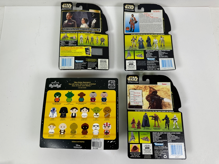 (3) Vintage Star Wars Action Figures: Luke Skywalker, Princess Leia Organa, Jawas & (1) Greedo Plush All Still In Original Blister Packs [Photo 7]