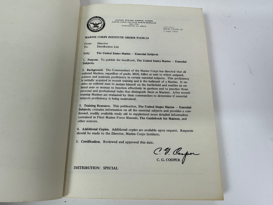 Pair Of First Marine Division In Vietnam Guadalcanal Hardcover Books 1967 & 1969-1970 & The United States Marine Essential Subjects Book [Photo 18]