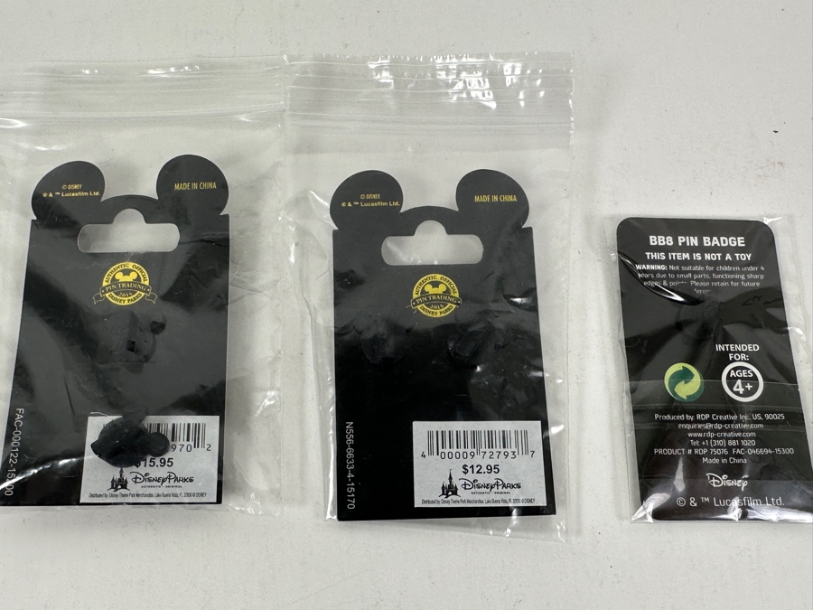 (3) Star Wars The Force Awakens Trading Pins: (2) Limited Edition Trading Pins And (1) Disney Parks BB-8 Trading Pin [Photo 5]