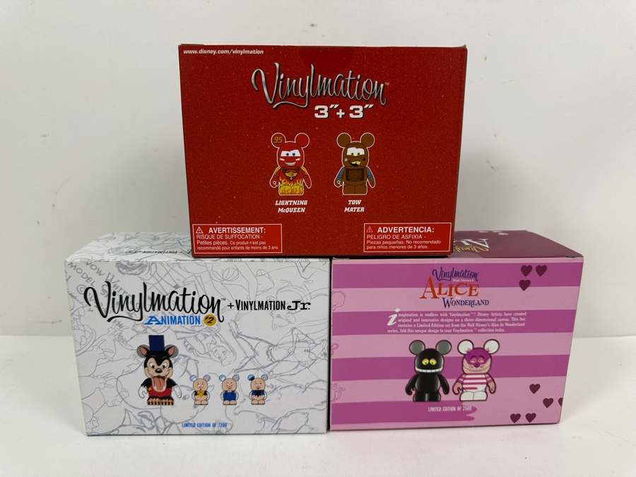 New In Box Vinylmation Vinyl Figurine Sets: (1) Disney Set Limited To 1,200, (1) Walt Disney's Alice In Wonderland Set Limited To 2,500 And (1) Cars 2 Set [Photo 9]