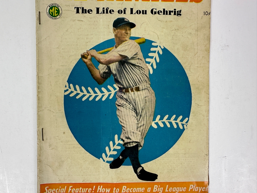 Magazine Enterprises Vintage 1949 The Pride Of The Yankees: The Life Of Lou Gehrig 10 Cent Comic Book Estimate $100-$200 [Photo 2]