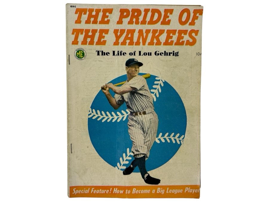 Magazine Enterprises Vintage 1949 The Pride Of The Yankees: The Life Of Lou Gehrig 10 Cent Comic Book