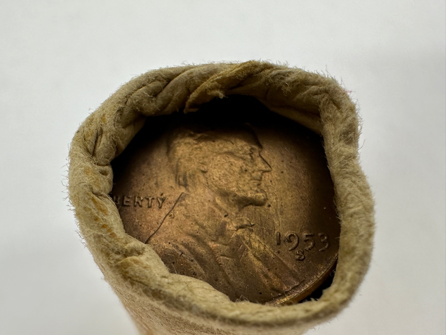 Roll Of 1953 S Uncirculated Pennies From The Los Angeles Branch Of The Federal Reserve Bank Of San Francisco [Photo 3]