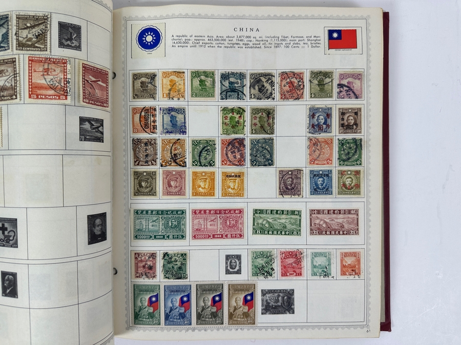 The New World Wide Postage Stamp Album Featuring Postage Stamps From Around The World Including China & Germany - See Photos For Sampling (Not All Stamps Are Photographed) [Photo 2]