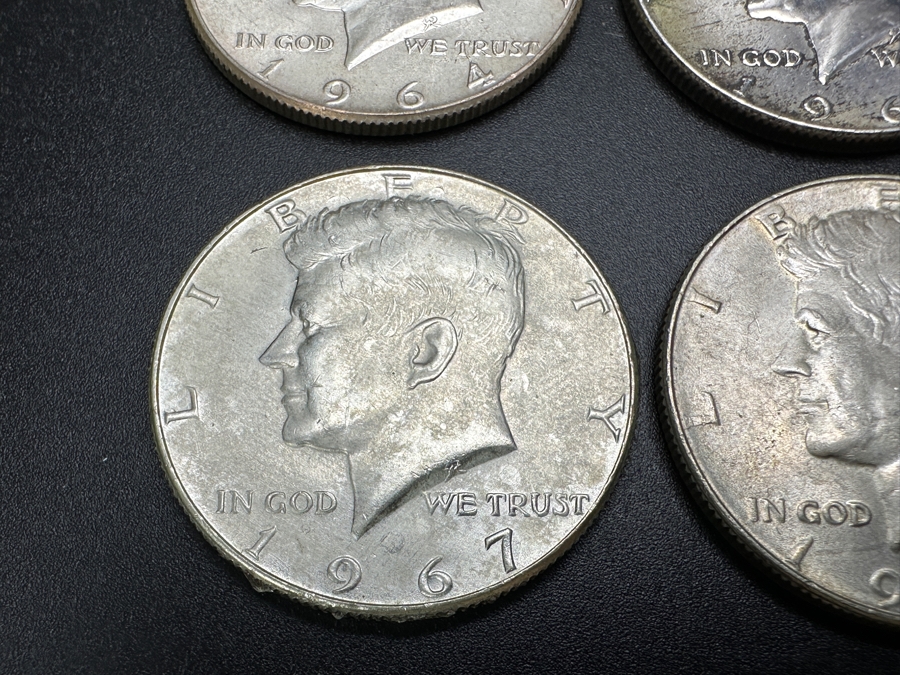 Just Added - (4) Silver Kennedy Half Dollars: (1) 1964, (1) 1965, (1) 1967 & (1) 1969 [Photo 4]