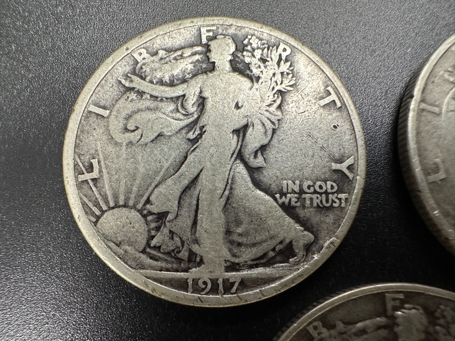 Just Added - (3) Standing Walking Liberty Silver Half Dollars: 1917, 1939 & 1940 S [Photo 2]