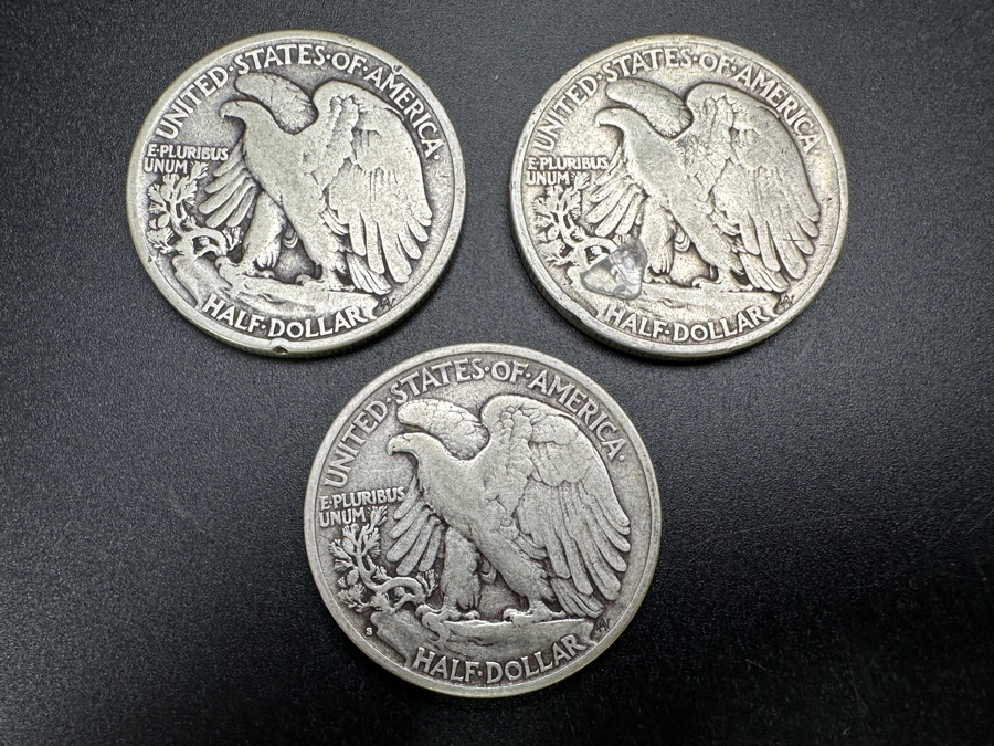 Just Added - (3) Standing Walking Liberty Silver Half Dollars: 1917, 1939 & 1940 S [Photo 6]