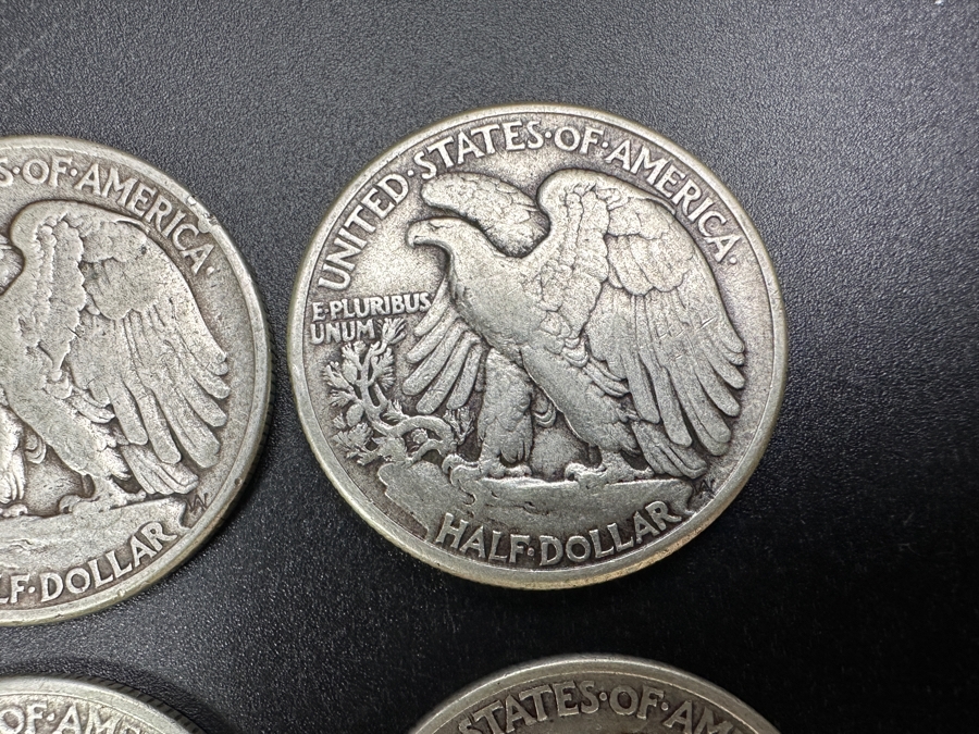 Just Added - (4) Standing Walking Liberty Silver Half Dollars: (3) 1944, (1) 1945 [Photo 9]