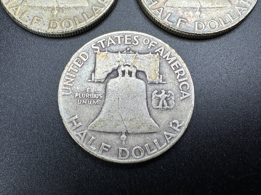 Just Added - (3) Silver Franklin Half Dollars: (1) 1948, (1) 1949 & (1) 1951 [Photo 9]