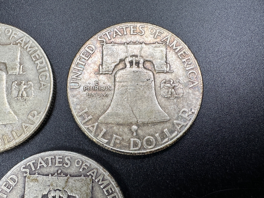 Just Added - (3) Silver Franklin Half Dollars: (1) 1948, (1) 1949 & (1) 1951 [Photo 8]