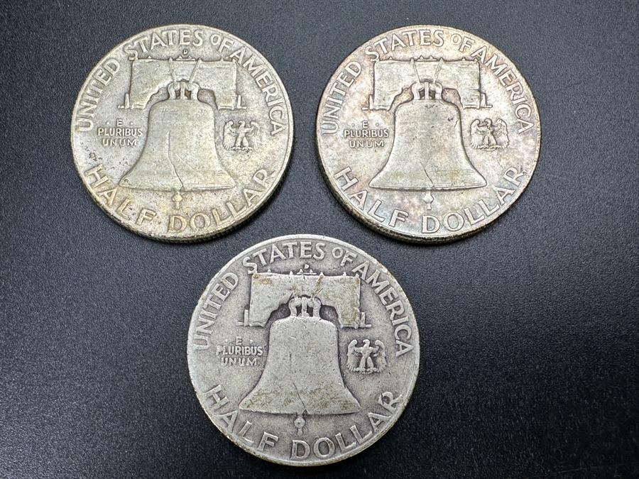 Just Added - (3) Silver Franklin Half Dollars: (1) 1948, (1) 1949 & (1) 1951 [Photo 6]