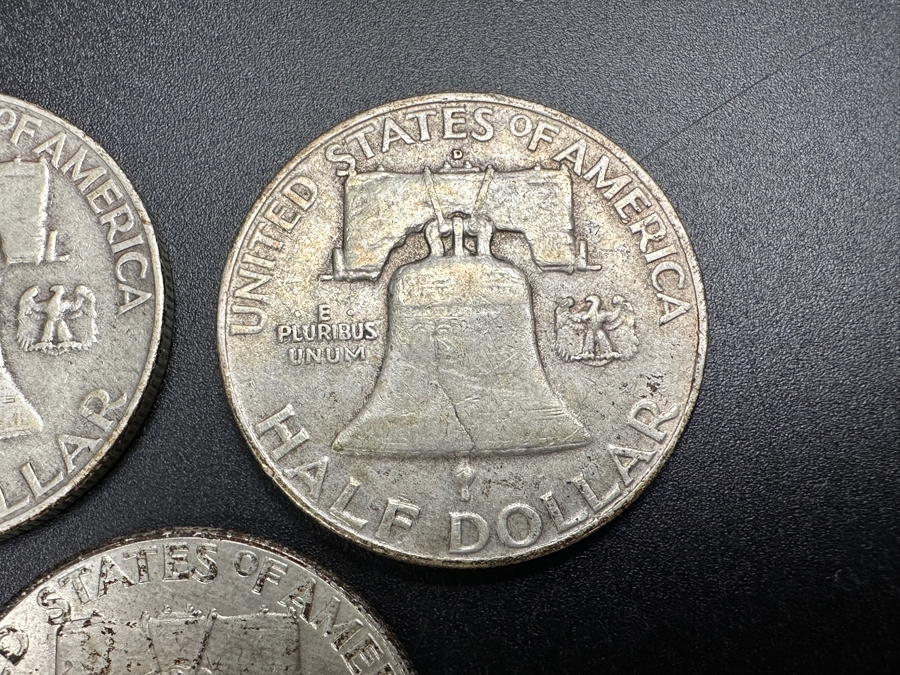 Just Added - (3) Silver Franklin Half Dollars: (1) 1958, (1) 1959 & (1) 1960 [Photo 8]