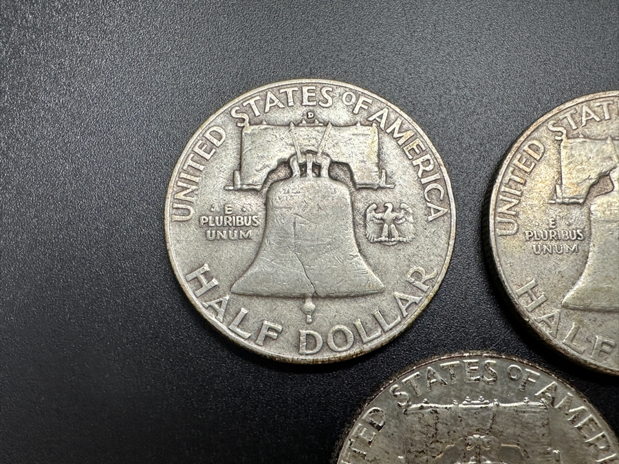 Just Added - (3) Silver Franklin Half Dollars: (1) 1958, (1) 1959 & (1) 1960 [Photo 7]