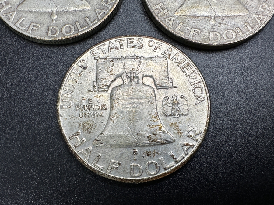 Just Added - (3) Silver Franklin Half Dollars: (1) 1958, (1) 1959 & (1) 1960 [Photo 9]
