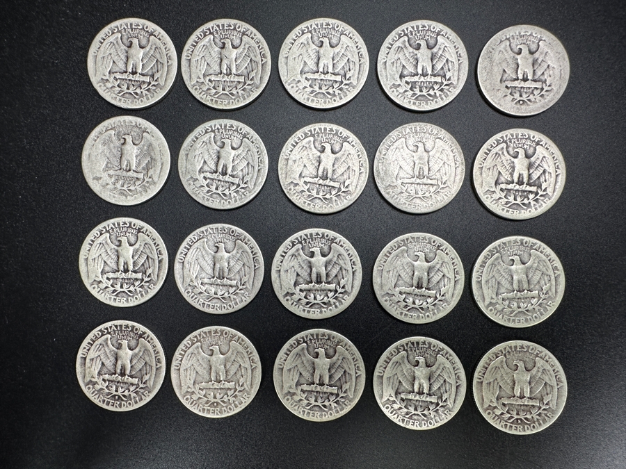 Just Added - (20) Silver Washington Quarters: (3) 1934, (3) 1935, (4) 1936, (2) 1937, (1) 1938, (1) 1939, (1) 1940, (1) 1942, (1) 1945, (2) 1946 & (1) 1952 [Photo 8]