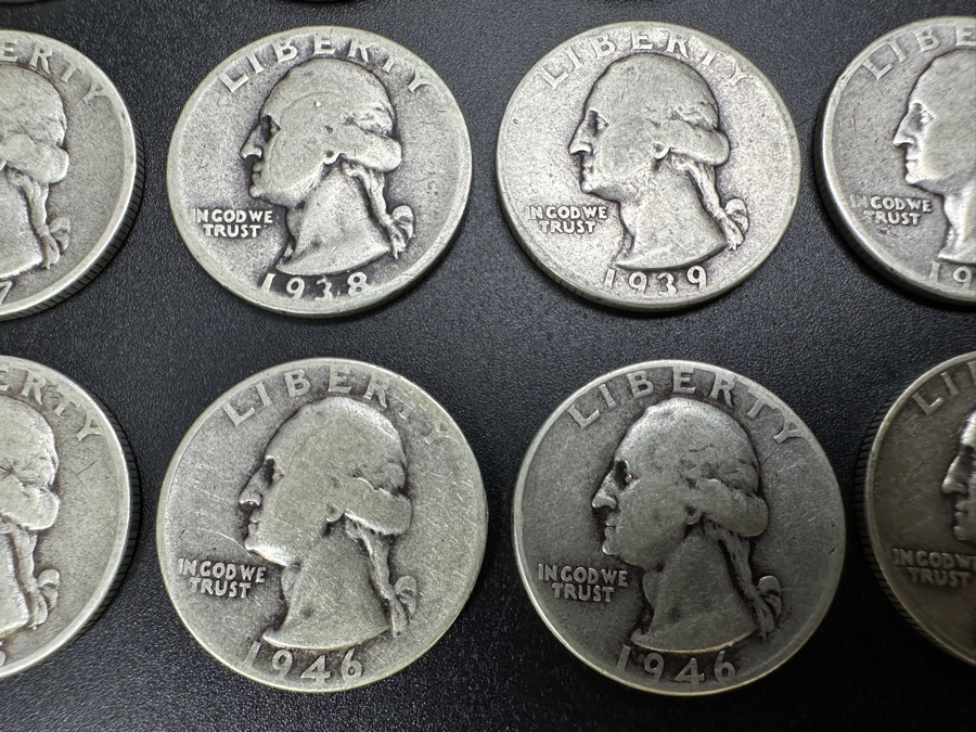 Just Added - (20) Silver Washington Quarters: (3) 1934, (3) 1935, (4) 1936, (2) 1937, (1) 1938, (1) 1939, (1) 1940, (1) 1942, (1) 1945, (2) 1946 & (1) 1952 [Photo 6]