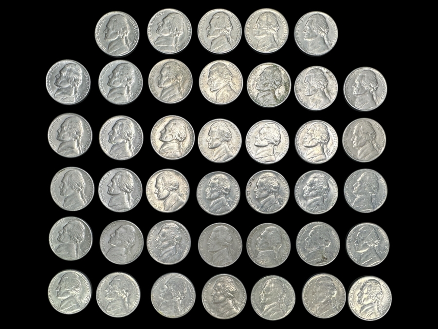 Just Added - (40) Jefferson Nickels From Various Years