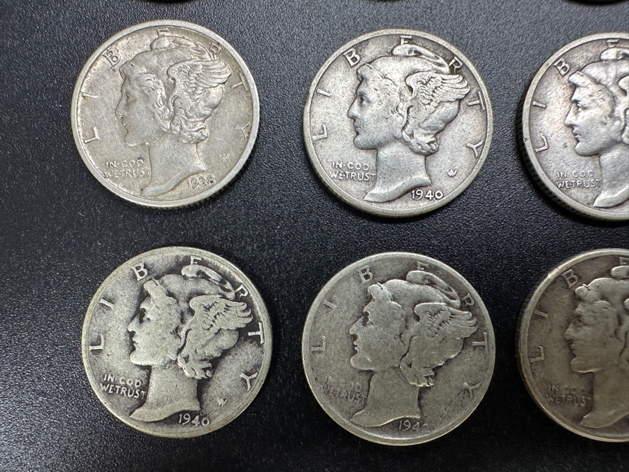 Just Added - (17) Mercury Silver Dimes From Various Years [Photo 2]