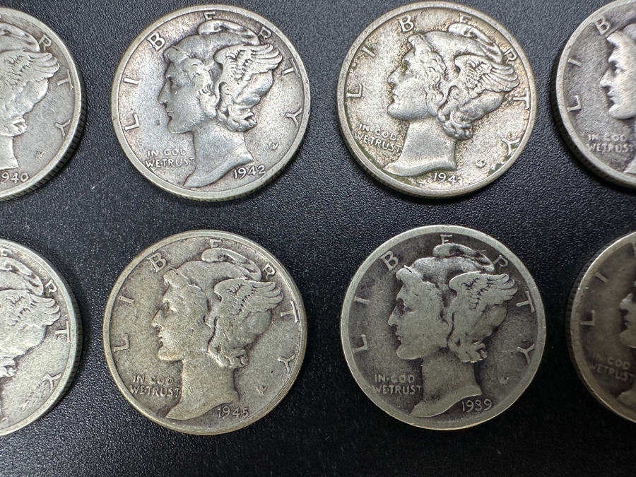 Just Added - (17) Mercury Silver Dimes From Various Years [Photo 3]