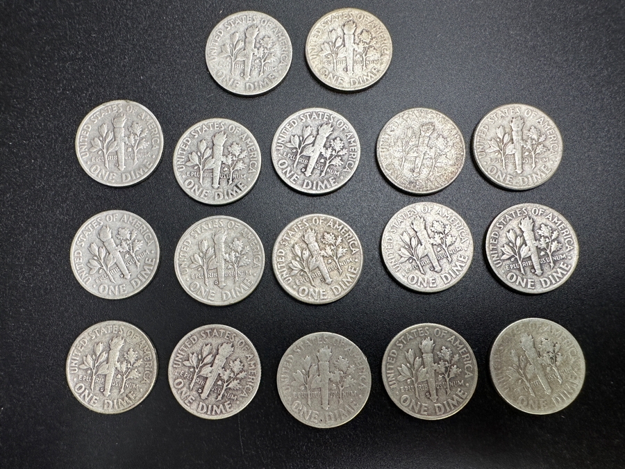 Just Added - (17) Roosevelt Silver Dimes From Various Years [Photo 8]