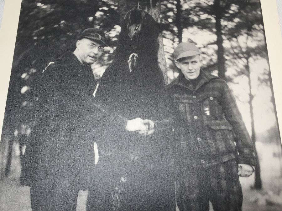 B&W Photo Of Two Men Posing With Large Bear [Photo 3]