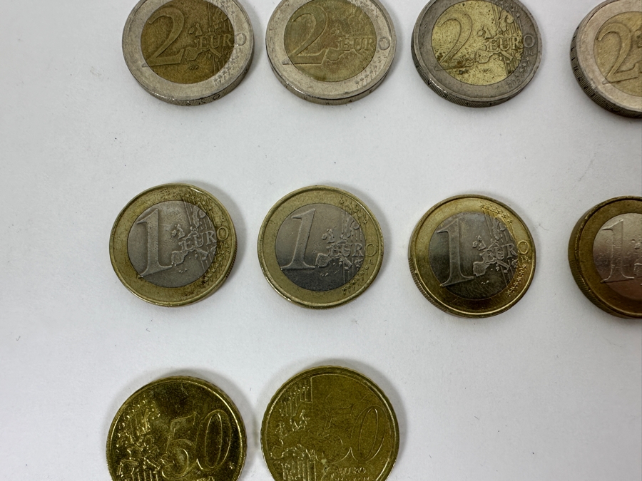 Just Added - Various Foreign Currency & Euro Coins Including 25 Canadian Dollars, 10 German Marks & 23 Euros In Coins [Photo 7]