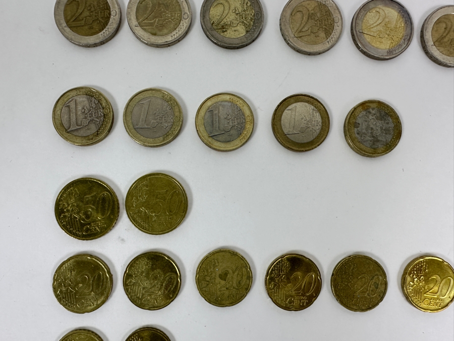 Just Added - Various Foreign Currency & Euro Coins Including 25 Canadian Dollars, 10 German Marks & 23 Euros In Coins [Photo 8]