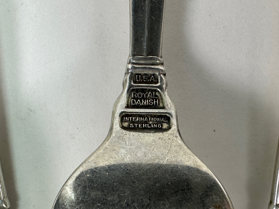 International Sterling Royal Danish Sterling Silver Flatware Service - Sterling Weighs 1,723g Not Including The Knives = $2,946 Melt Value / Spreader Knives With Sterling Blade & Handle Weighs 251.7g / Butter Knives Weigh 485.2g - Retails $12,000+ [Photo 9]