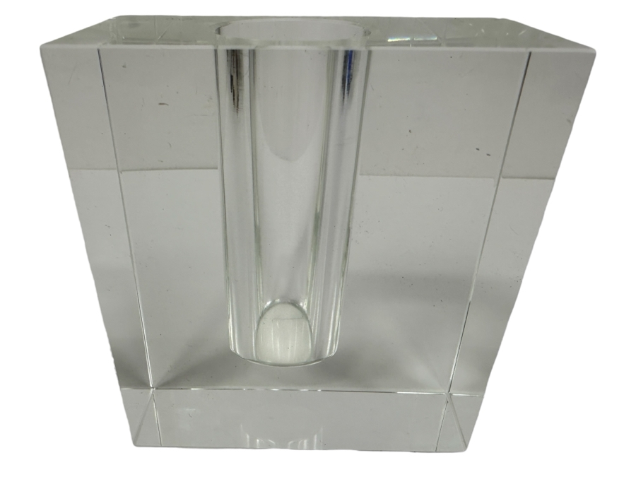 Lucite Block Vase 4W X 2D X 4.25H [Photo 1]