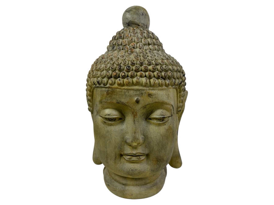 Large Buddha Head Painted Plaster Sculpture 20'H [Photo 1]