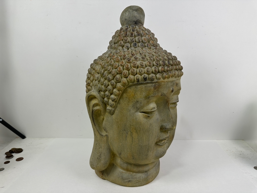 Large Buddha Head Painted Plaster Sculpture 20'H [Photo 3]